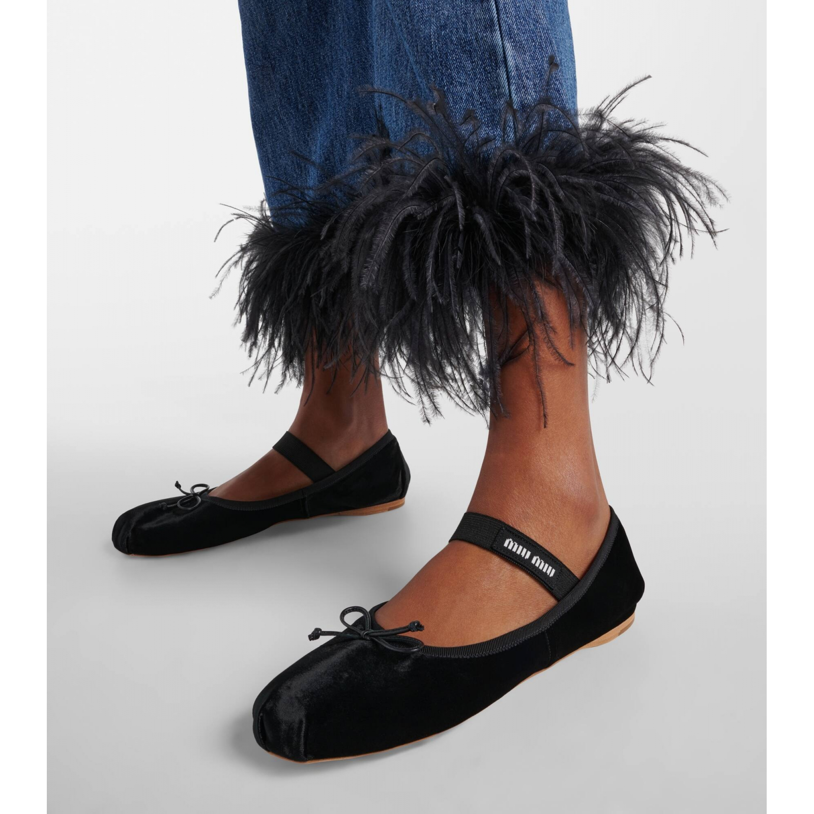 MIU MIU Velvet Ballet Flats - aksamitne baleriny baletki