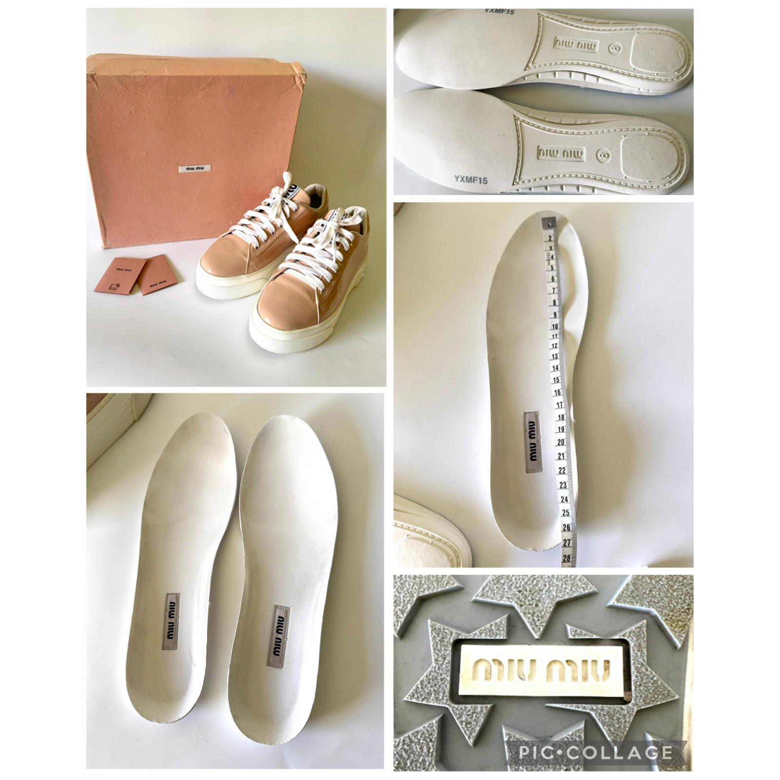 MIU MIU Crystal Embellished Patent Leather Sneakers - sneakersy