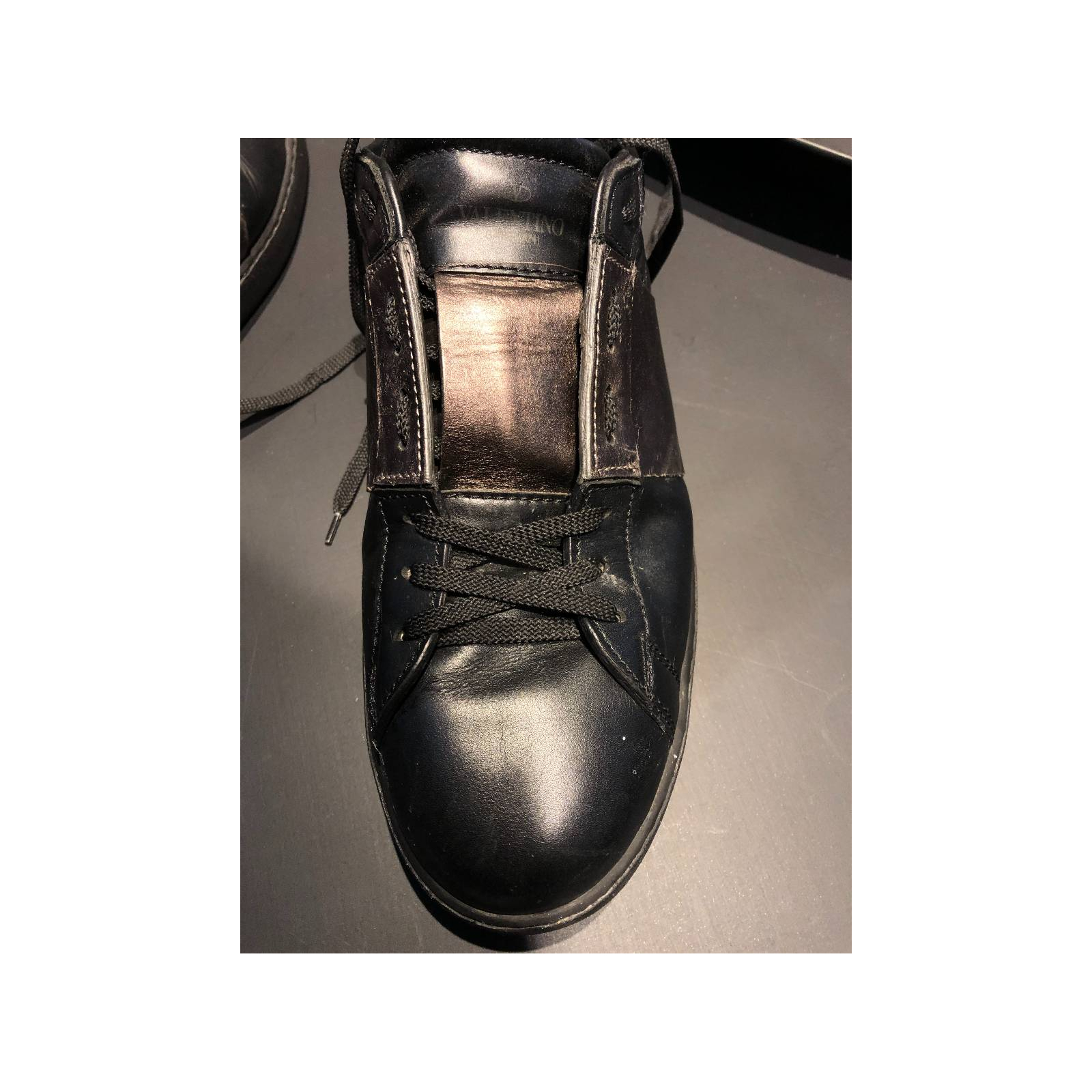 Valentino Garavani Open Striped Leather Sneakers
