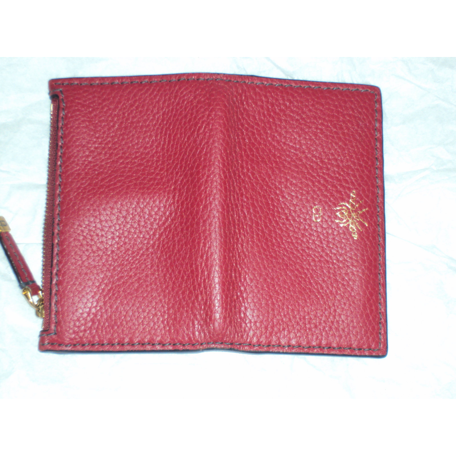 Christian Dior czerwony portfel ze skóry