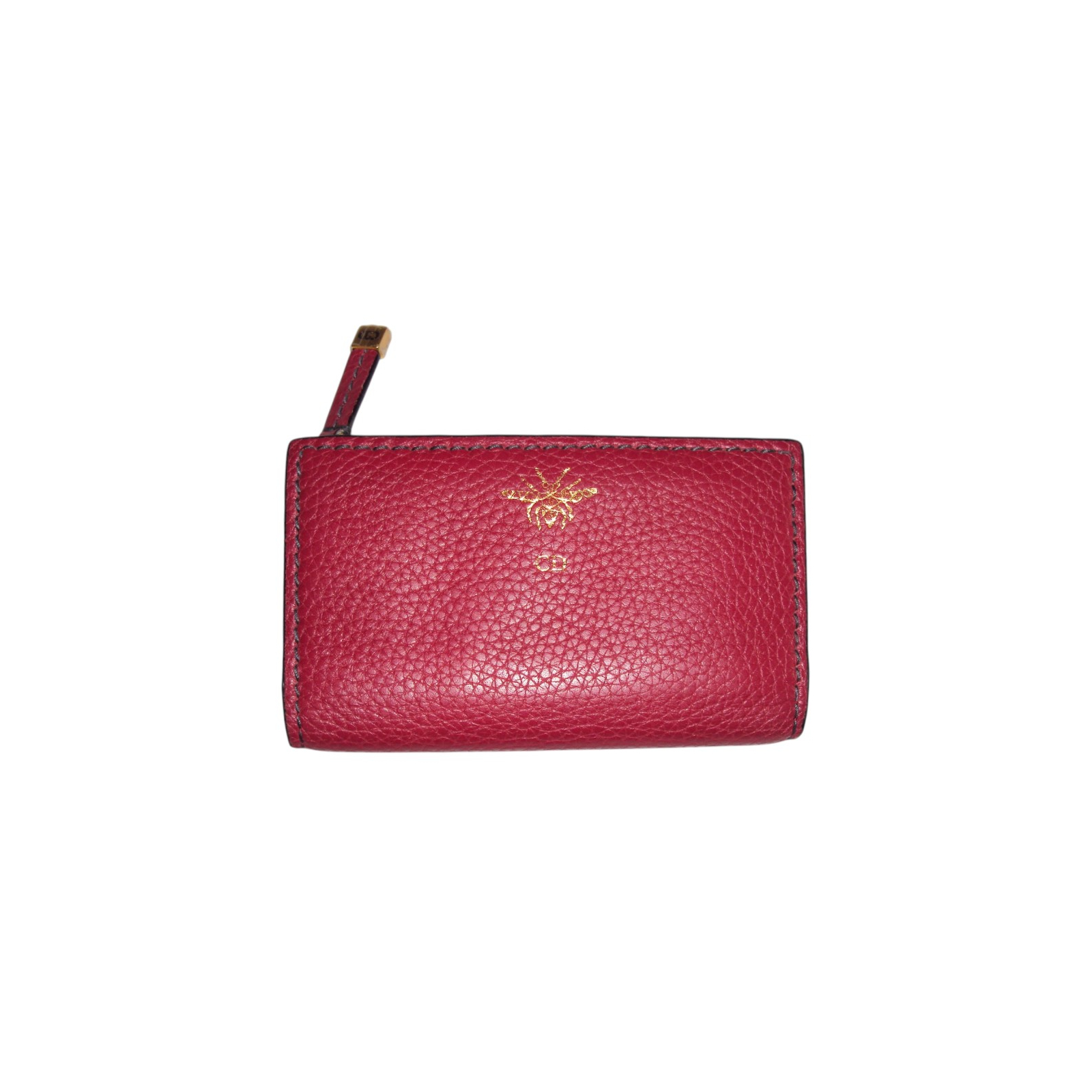 Christian Dior czerwony portfel ze skóry