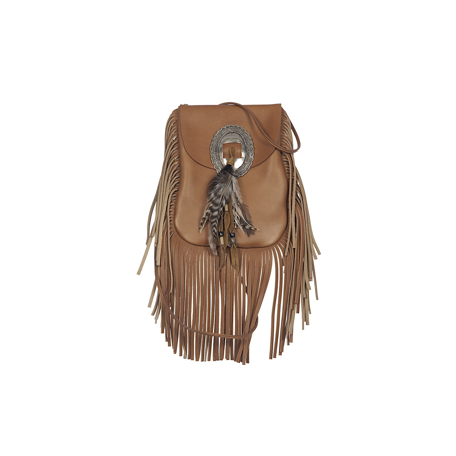 SAINT LAURENT YSL Anita Fringe Boho Flap Bag - torebka