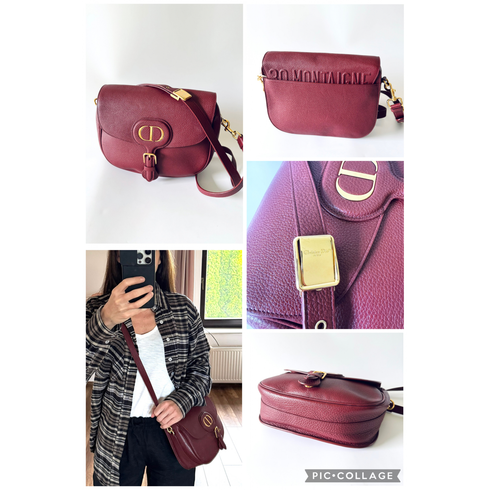 DIOR Bobby Large Leather Hobo Bag - torebka