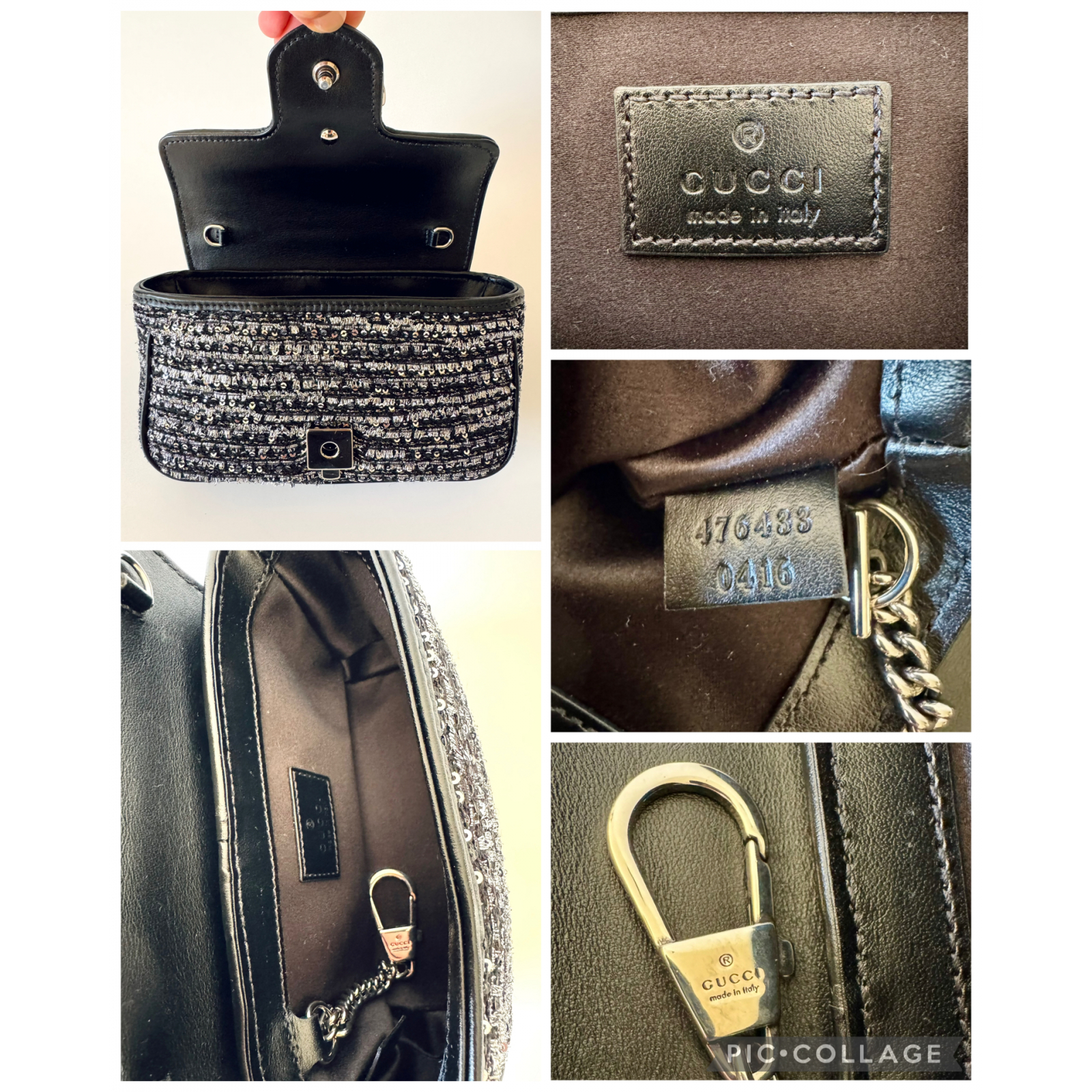 GUCCI GG Marmont Embroidered Super Mini Shoulder Bag - torebka