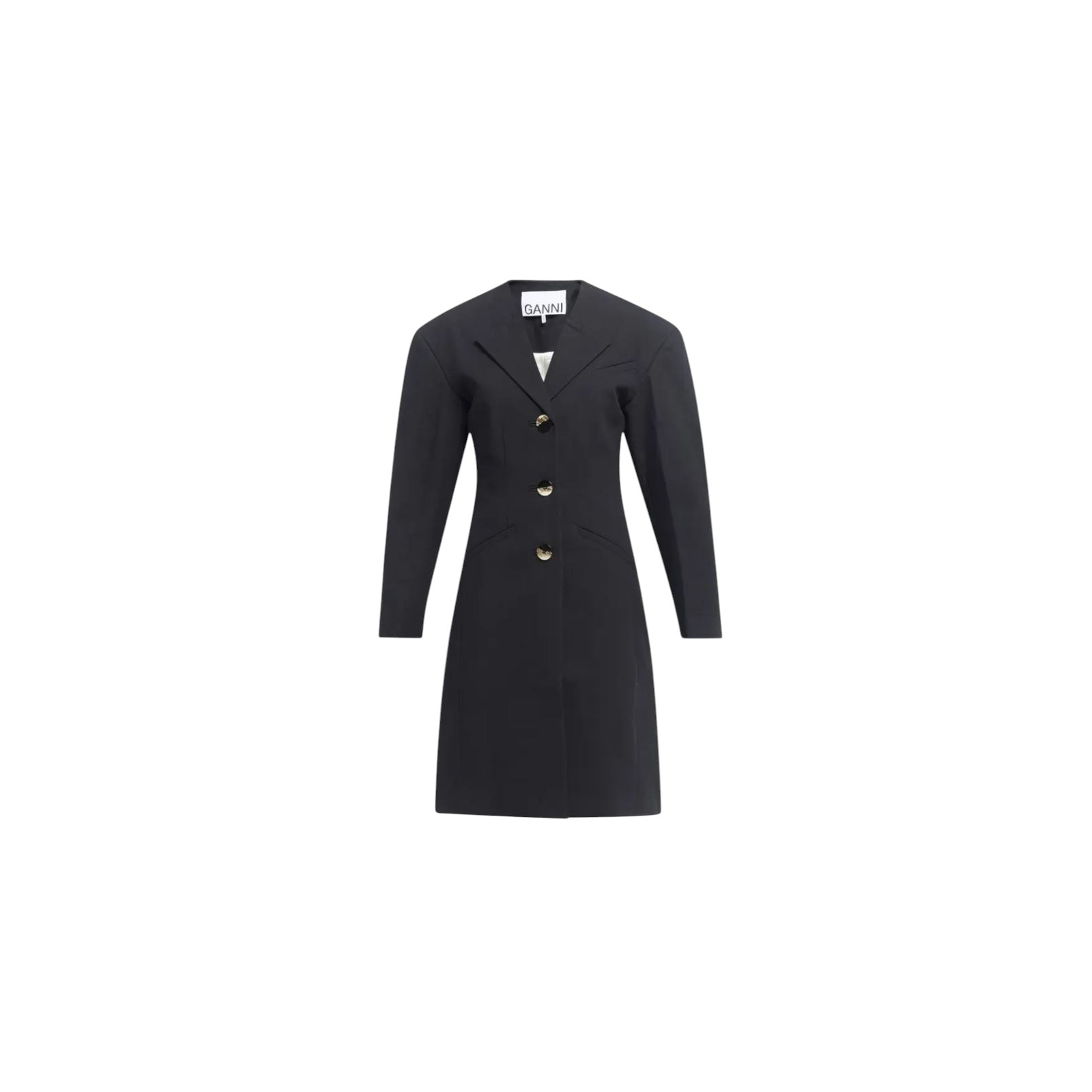 Ganni nowy czarny płaszcz