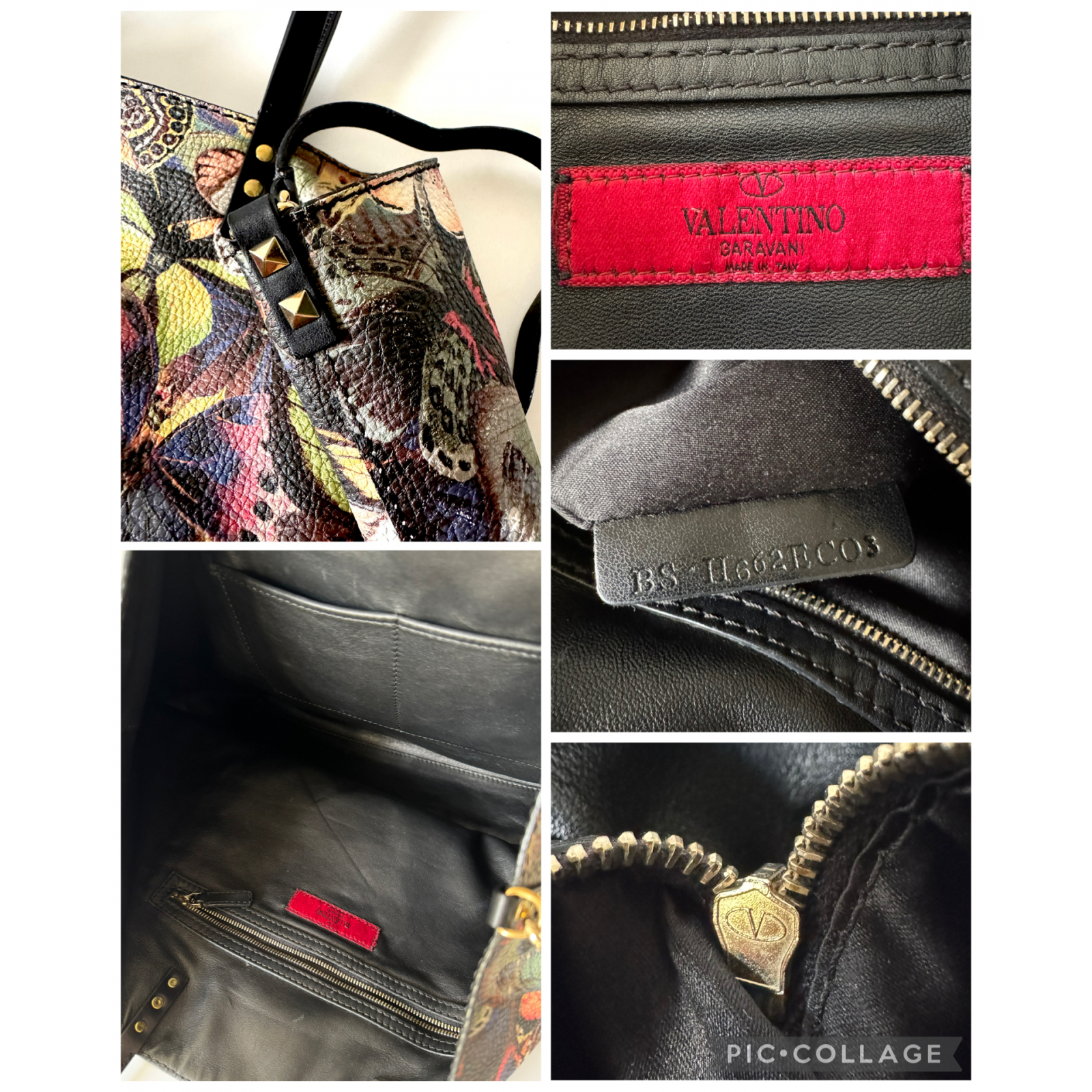 VALENTINO GARAVANI Rockstud Camouflage Butterfly Tote Bag - torebka