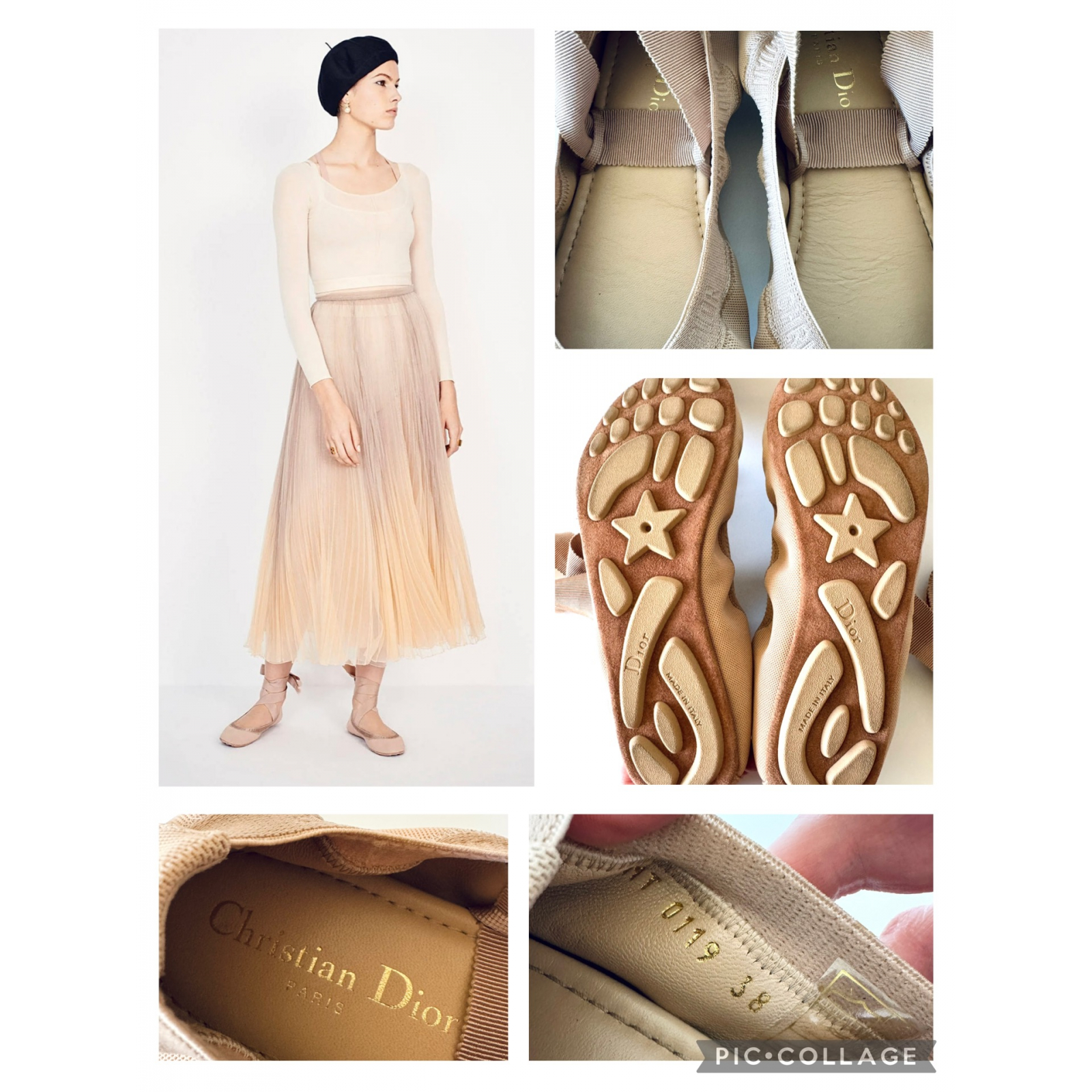 DIOR Academy Lace-Up Ballet / Ballerina Flats - baleriny