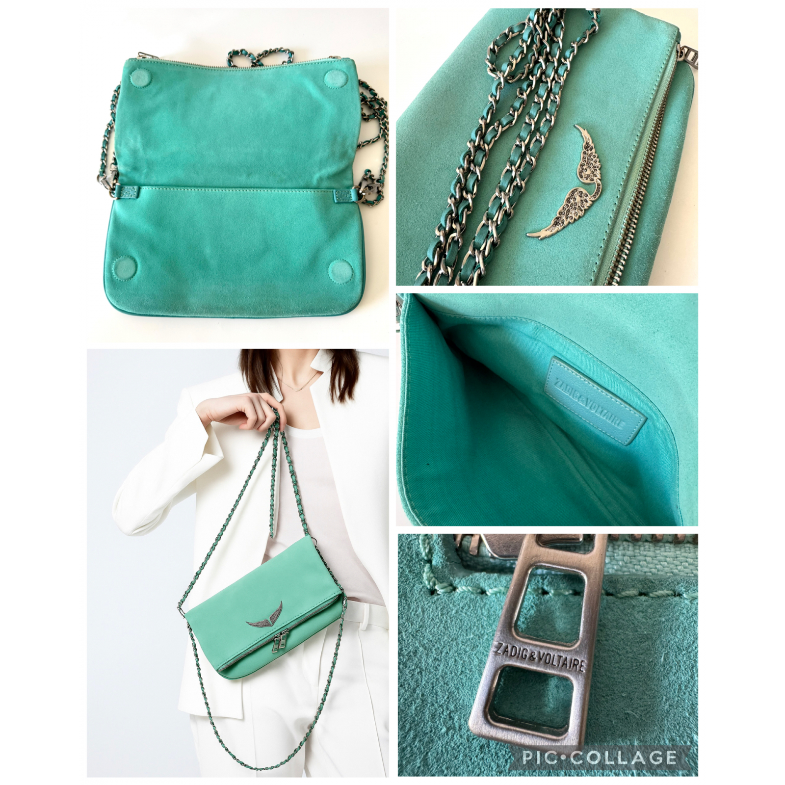 ZADIG & VOLTAIRE Rock Suede Clutch – torebka