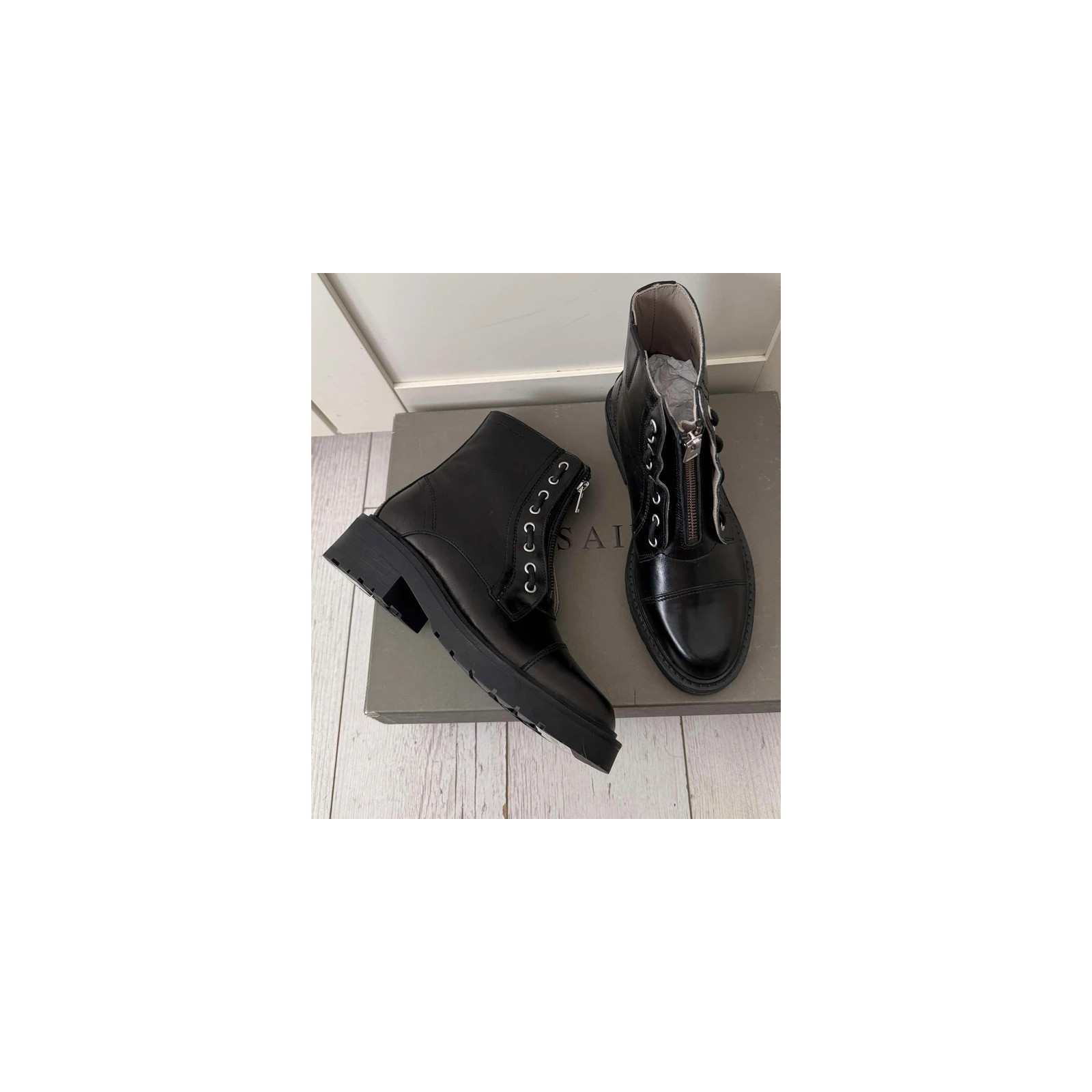 Allsaints czarne wysokie buty