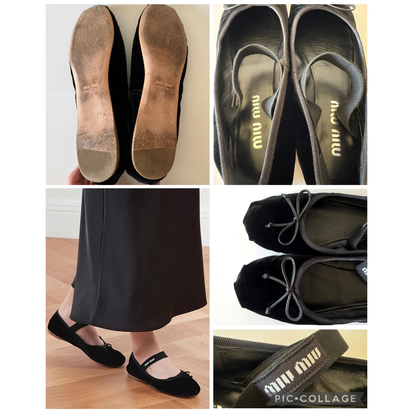 MIU MIU Velvet Ballet Flats - aksamitne baleriny baletki
