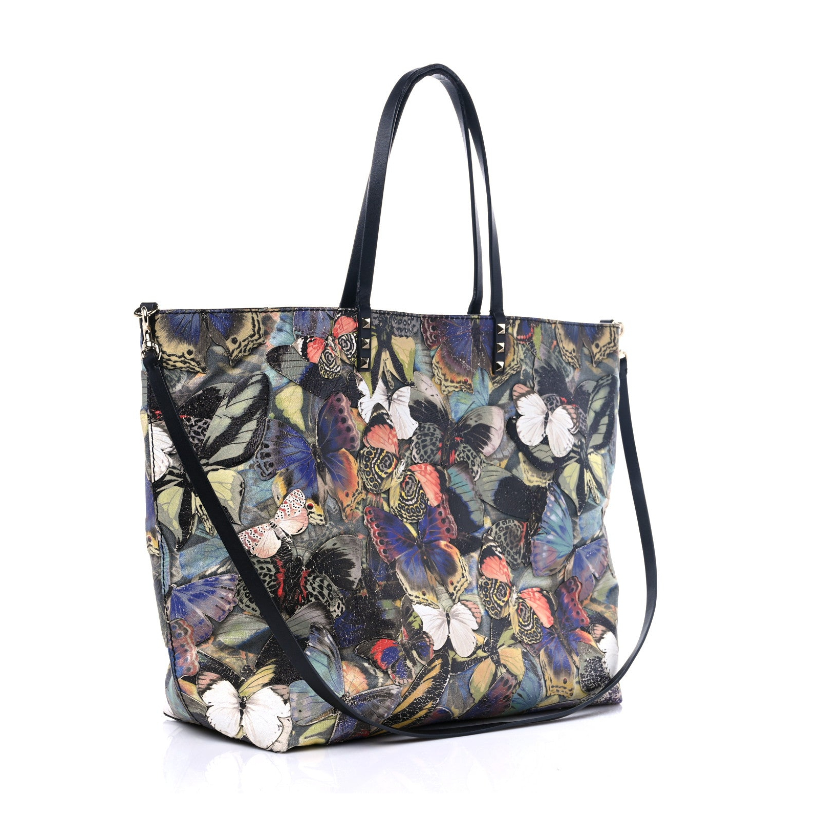 VALENTINO GARAVANI Rockstud Camouflage Butterfly Tote Bag - torebka