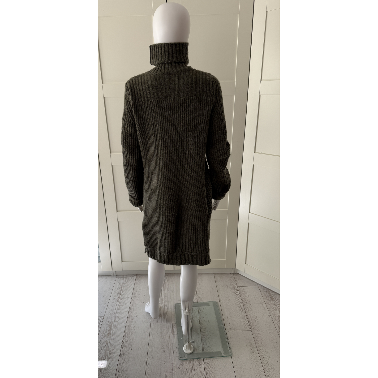 Celine sukienka khaki cashmere