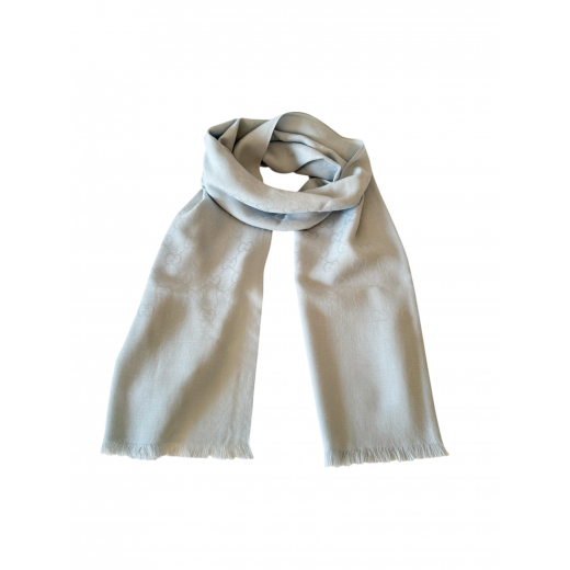 GUCCI GG Monogram Wool and Silk Scarf with fringes –  szal