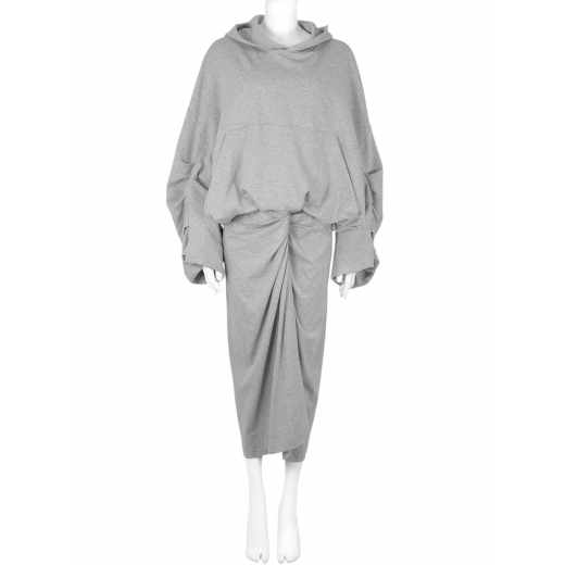 Bawełniany komplet: bluza z kapturem + spódnica