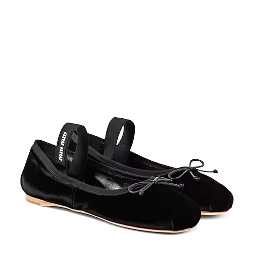 MIU MIU Velvet Ballet Flats - aksamitne baleriny baletki