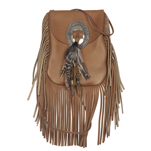 SAINT LAURENT YSL Anita Fringe Boho Flap Bag - torebka