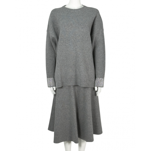 Wełniany komplet: bluza + spódnica