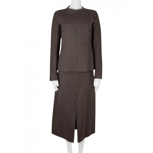 Wełniany komplet: bluzka z długim rękawem + spódnica