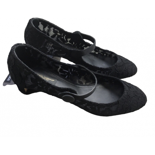 Buty Dolce Gabbana koronka i skóra 