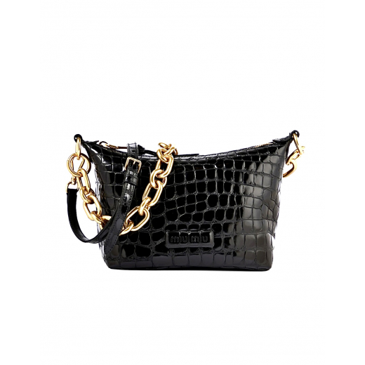 MIU MIU Croc-effect Leather Shoulder Bag - torebka