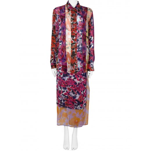 Komplet z wiskozy: bluzka + spódnica