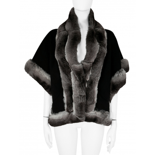 Kaszmirowa narzutka obszyta futrem z szynszyla Giuliana Teso